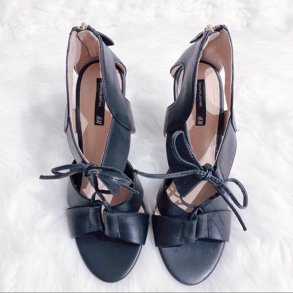 H&M Genuine Leather Lace Up Sandals — NEW - Picture 3 of 5